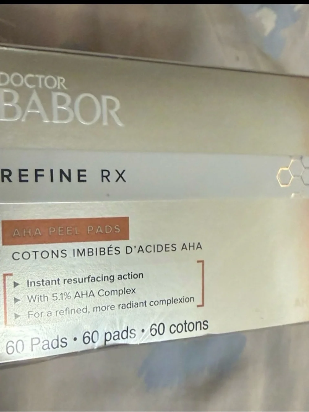 Doctor Babor Refine RX AHA Peel Pads 60ct Glycolic/Lactic Paraben-Free